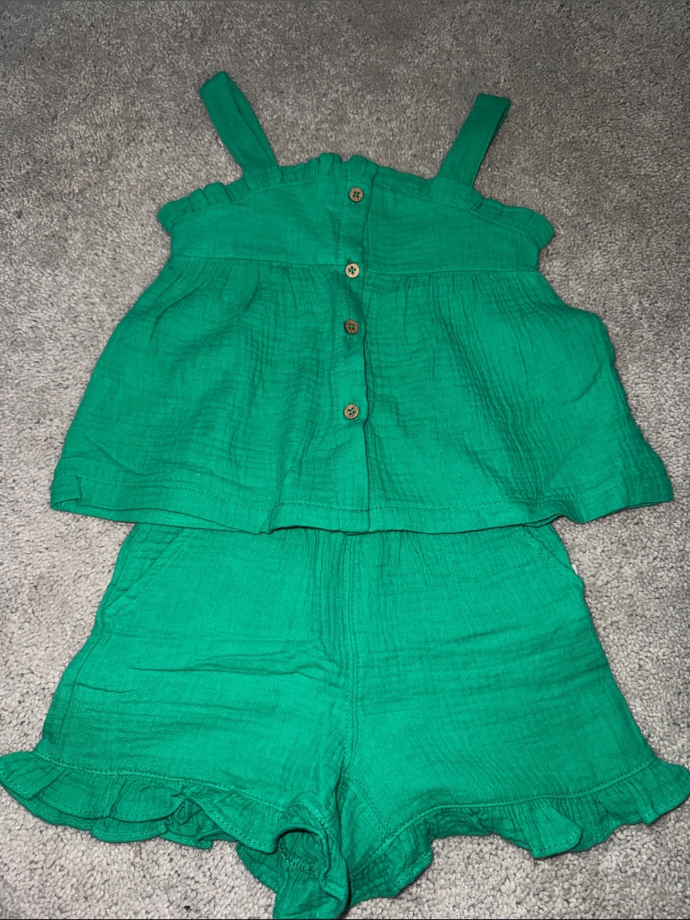Girls' Emerald Ruffle Tank & Shorts Set